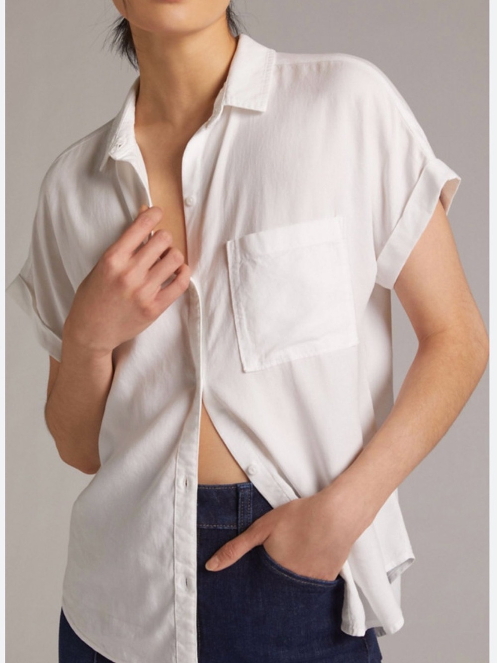 Velvet Heart White Collared Short-Sleeve Shirt